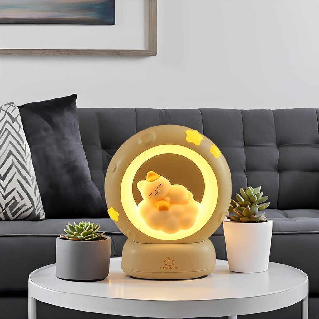 Moon LED Night Lamp with 3 Brightness Modes & Touch Control